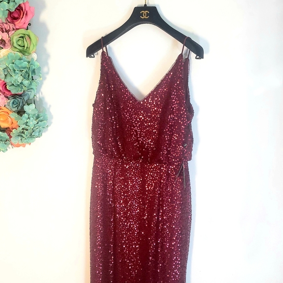 $179 ADRIANNA PAPELL New sequin party long gown M - Picture 11 of 14